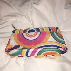 Geometric cloth Clinique makeup travel bag